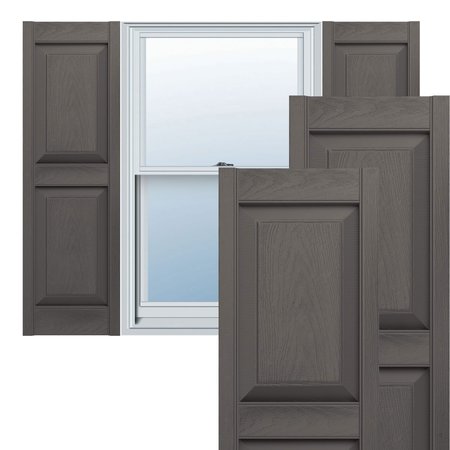 EKENA MILLWORK Mid-America Vinyl, TailorMade Two Equal Panels, Raised Panel Shutters, P21242018 P21242018